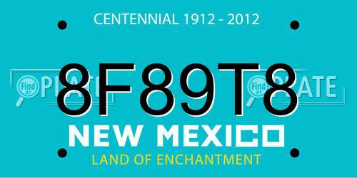 8F89T8 New Mexico License Plate