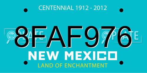 8FAF976 New Mexico License Plate