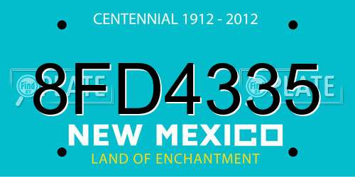 8FD4335 New Mexico License Plate