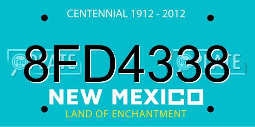8FD4338 New Mexico License Plate