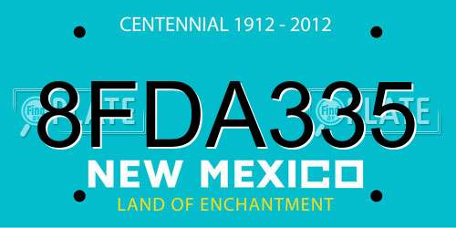 8FDA335 New Mexico License Plate