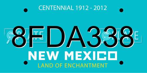 8FDA338 New Mexico License Plate