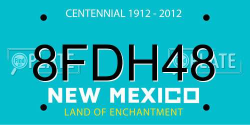 8FDH48 New Mexico License Plate