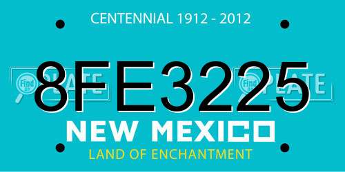 8FE3225 New Mexico License Plate