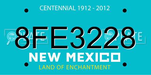 8FE3228 New Mexico License Plate