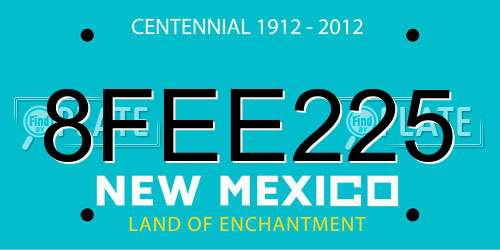 8FEE225 New Mexico License Plate