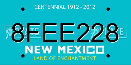 8FEE228 New Mexico License Plate