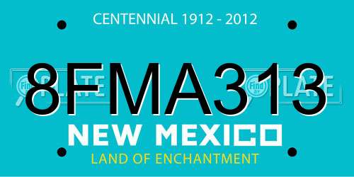 8FMA313 New Mexico License Plate