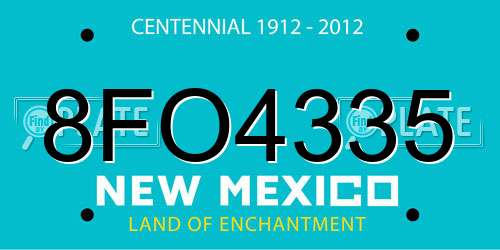 8FO4335 New Mexico License Plate