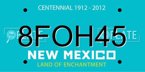 8FOH45 New Mexico License Plate