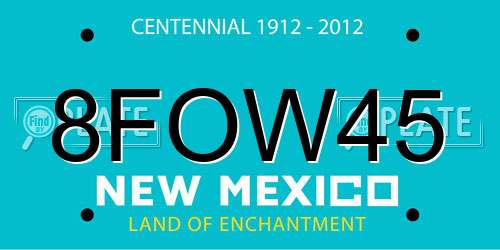 8FOW45 New Mexico License Plate