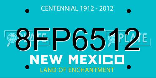 8FP6512 New Mexico License Plate