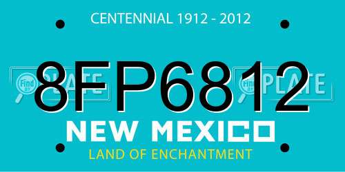 8FP6812 New Mexico License Plate