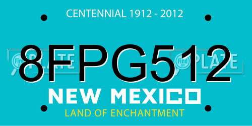 8FPG512 New Mexico License Plate