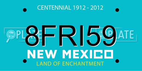 8FRI59 New Mexico License Plate