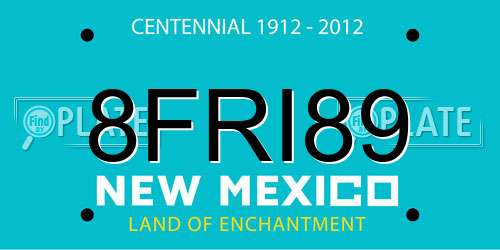 8FRI89 New Mexico License Plate