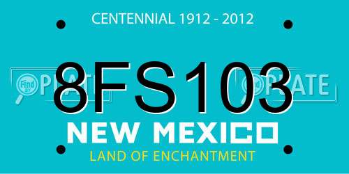 8FS103 New Mexico License Plate
