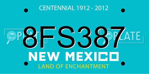 8FS387 New Mexico License Plate
