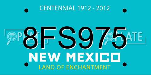 8FS975 New Mexico License Plate