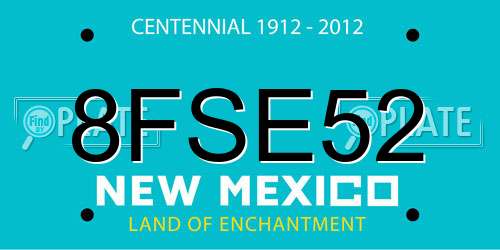 8FSE52 New Mexico License Plate