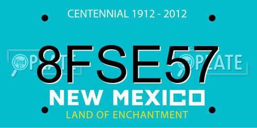 8FSE57 New Mexico License Plate