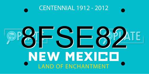 8FSE82 New Mexico License Plate