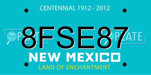 8FSE87 New Mexico License Plate