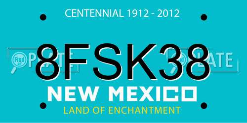 8FSK38 New Mexico License Plate