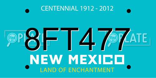 8FT477 New Mexico License Plate