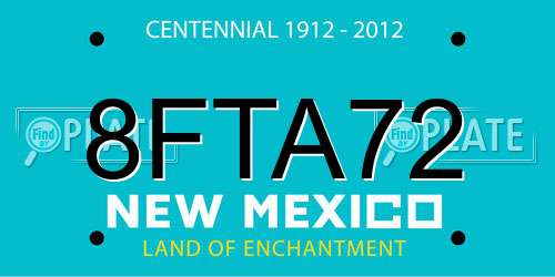 8FTA72 New Mexico License Plate