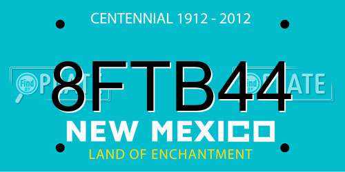 8FTB44 New Mexico License Plate