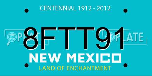 8FTT91 New Mexico License Plate