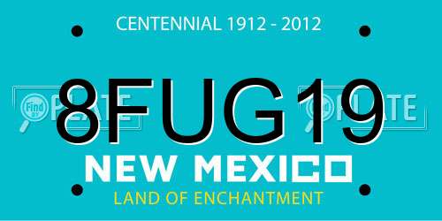 8FUG19 New Mexico License Plate