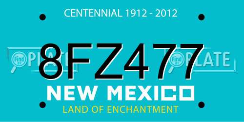 8FZ477 New Mexico License Plate