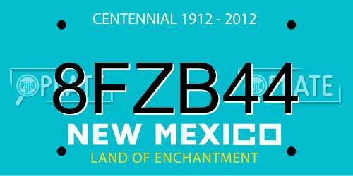 8FZB44 New Mexico License Plate