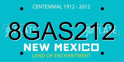 8GAS212 New Mexico License Plate