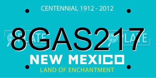 8GAS217 New Mexico License Plate