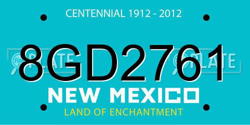 8GD2761 New Mexico License Plate