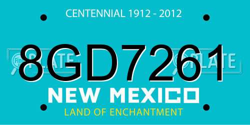 8GD7261 New Mexico License Plate