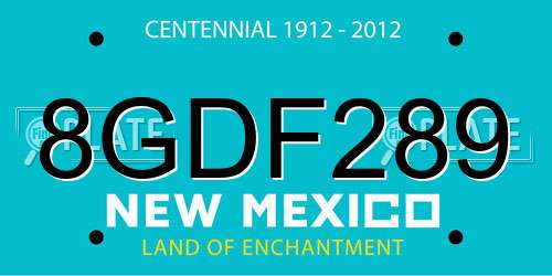 8GDF289 New Mexico License Plate
