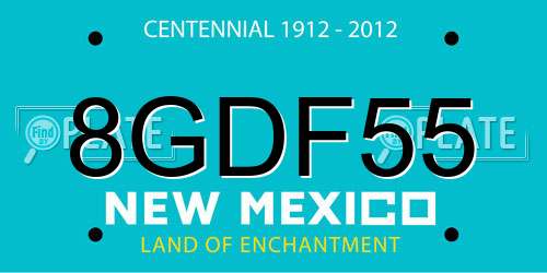 8GDF55 New Mexico License Plate