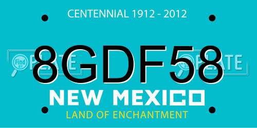 8GDF58 New Mexico License Plate