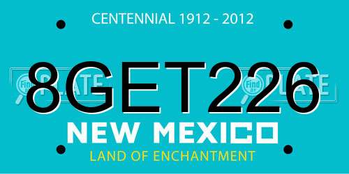 8GET226 New Mexico License Plate