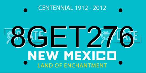 8GET276 New Mexico License Plate