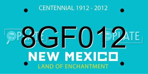 8GF012 New Mexico License Plate