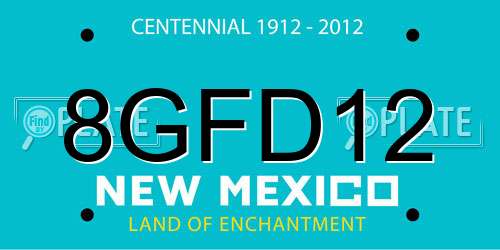 8GFD12 New Mexico License Plate