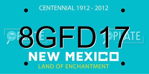 8GFD17 New Mexico License Plate
