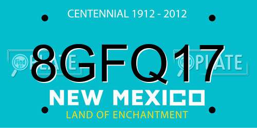 8GFQ17 New Mexico License Plate