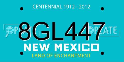 8GL447 New Mexico License Plate