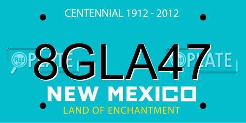 8GLA47 New Mexico License Plate